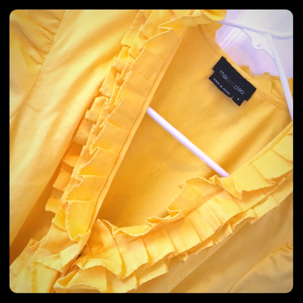 Plunge Neck Ruffled Dress